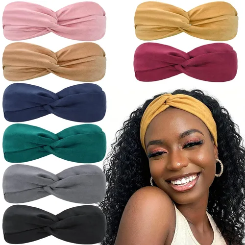 Vista 11 de DRESHOW - Paquete de 10 diademas para mujer con diseño entrecruzado vintage, estilo bohemio, trenzadas, elásticas, accesorios para el cabello