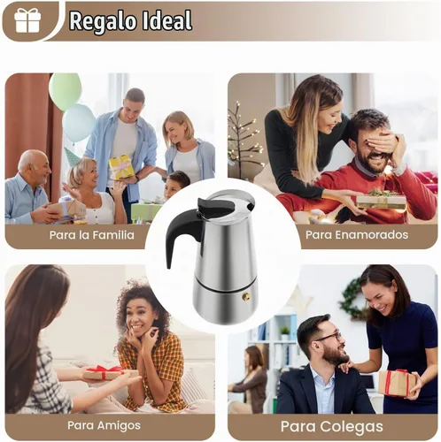 Vista 7 de Máquina de café, cafetera de acero inoxidable, cafetera de ajuste de temperatura de cinco velocidades (4 tazas (aproximadamente 200 ml/6.76 oz))