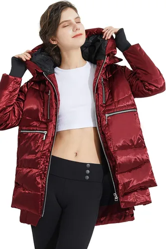 Vista 4 de Orolay - Chaqueta de plumón engrosado con capucha para mujer