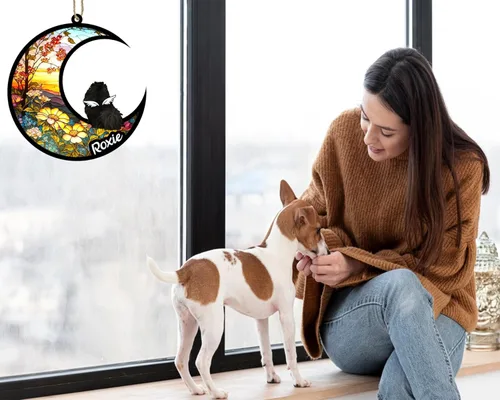 Vista 729 de LOVELYPOD Adorno de Navidad personalizado para perro Basset Hound (marrón) Basset Hound (marrón) adorno para atrapasoles de perro, razas de perros