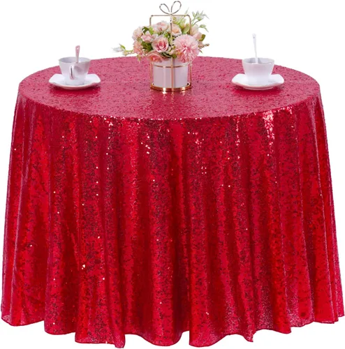 Vista 75 de Mantel de lentejuelas color azul bebé de 50" Cubierta de mesa con purpurina redonda color azul claro de lentejuelas metálicas Sobremanteles de mesa