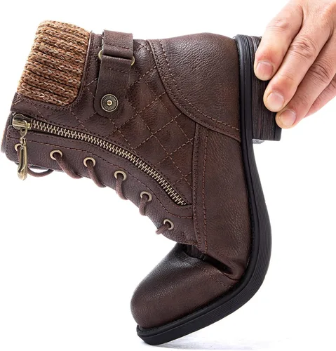 Vista 6 de GLOBALWIN - Botines al tobillo para mujer, botas a la moda estilo combate