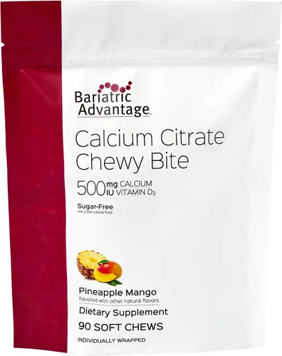 Vista 13 de Bariatric Advantage Picaduras masticables de citrato de calcio 500 mg - Altamente absorbible y digerible - Vitamina D3 - Suplemento de calcio