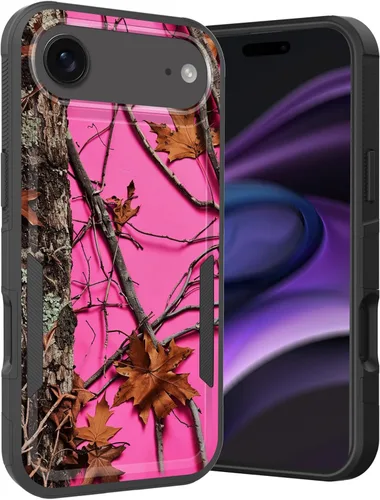Vista 229 de Funda para iPhone Air, doble capa híbrida resistente resistente a prueba de golpes de policarbonato duro + funda protectora de silicona suave