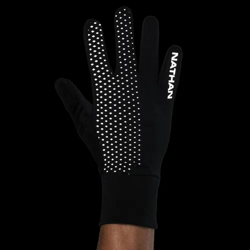 Vista 6 de Nathan Reflective Gloves. for Running and Outdoor Activity. Touch Screen Finger for Smartphone Use.