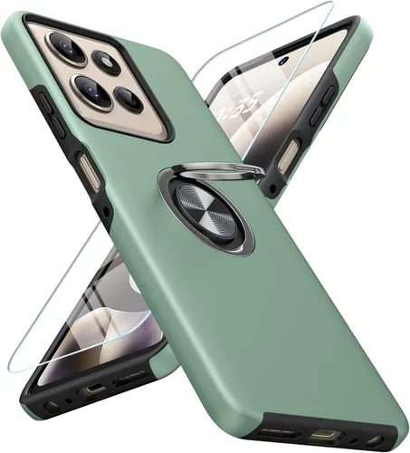 Vista 16 de JAME for Motorola Edge 2025 Case with Ring Stand Slim Shockproof Phone Case Cubierta de doble capa de grado militar resistente a prueba de golpes