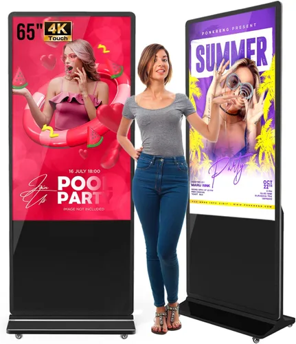 Vista 16 de MWE 32 pulgadas piso interior de pie señalización digital, sistema CMS, quiosco de exhibición de publicidad, pantalla LCD tótem comercial póster