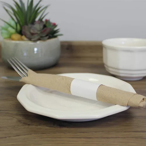 Vista 2 de RayLynn Products, Paquete de 500 servilletas blancas de alta calidad, autoadhesivas, 1.5 x 4.25 pulgadas Self-adhesive white paper napkin bands