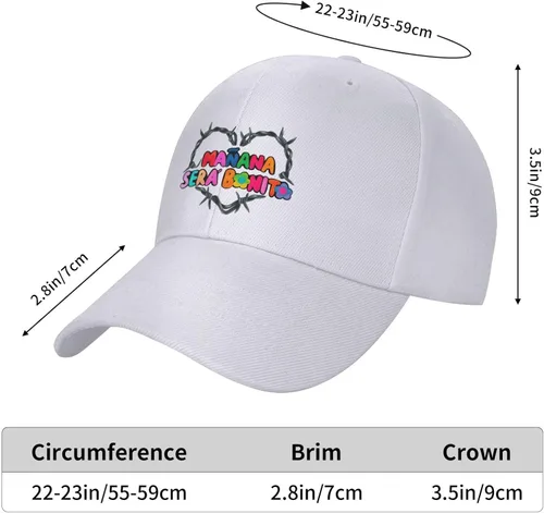 Vista 2 de TIANMEIJIA Manana sera Bonito Sombrero Karols G Gorra de béisbol ajustable Unisex Sombrero de concierto Sombrero Hip Hop