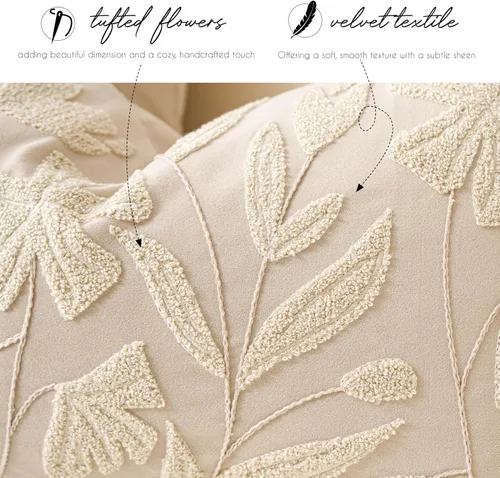Vista 4 de BlissBlush - Funda de almohada lumbar decorativa de 12 x 20 pulgadas, funda de almohada de terciopelo beige neutro para sofá, sala de estar, cojín