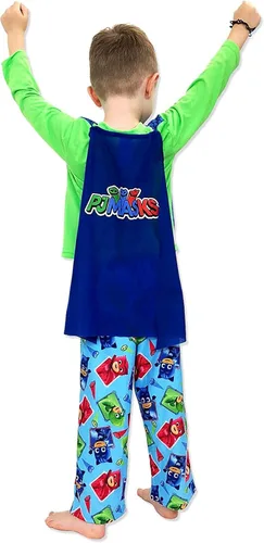 Vista 3 de PJ Masks Toddler Boys Long Sleeve Pajamas with Cape