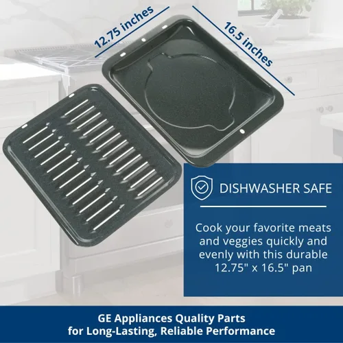 Vista 11 de Sartén universal para asar con estante para horno, sartén antiadherente, 2 piezas de acero al carbono recubierto de porcelana negra, apto