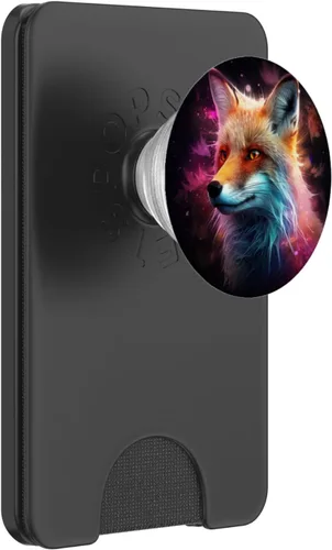 Vista 7 de Retrato de zorro abstracto PopSockets Estándar PopGrip