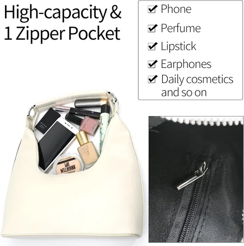 Vista 3 de PS PETITE SIMONE Bolsas pequeñas estilo hobo para mujer, mini monedero de moda, bolso de hombro pequeño para mujer, Lexie