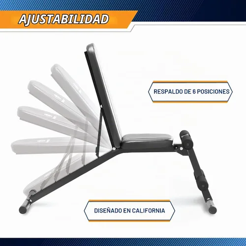 Vista 3 de Marcy Banco multiposición ajustable para gimnasio en casa, pesas y entrenamiento de fuerza Negro