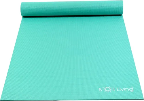 Vista 10 de Sol Living Tapete de yoga de corcho natural, tapete de yoga para estiramiento, pilates, meditación, equipo de gimnasio, antideslizante, portátil