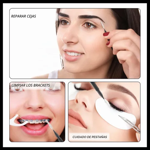 Vista 7 de Patelai 150 piezas de cepillo micro para cejas con tapa, laminación de cejas, carrete de peine de elevación, herramientas de relleno de pestañas