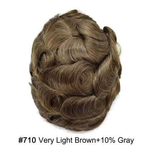 Vista 104 de Toupee para hombre 100% cabello humano real tupé para hombres 0.004 in piel de poliuretano para hombre, sistema de reemplazo de piezas de pelo