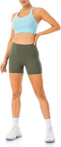 Vista 3 de Lavento - shorts para ciclismo, yoga, para mujer con sensación de segunda piel, cintura alta, ultrasuave, tiro de 56 pulgadas.