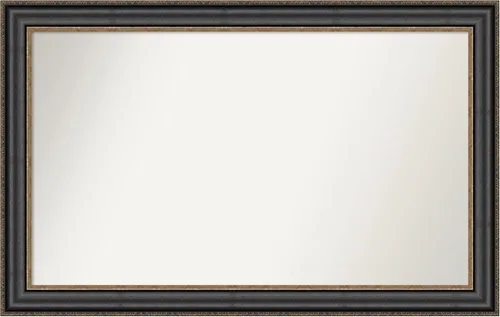 Vista 573 de Amanti Art Espejo personalizado, espejo de baño negro puente, espejo de pared o espejo de tocador de baño sobre el fregadero (26 x 26 pulgadas)