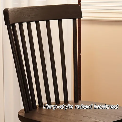Vista 4 de JKGHK - Sillas de comedor de madera, sillas de cocina sin brazos, silla lateral de sala de estar con respaldo hueco a rayas, silla de comedor
