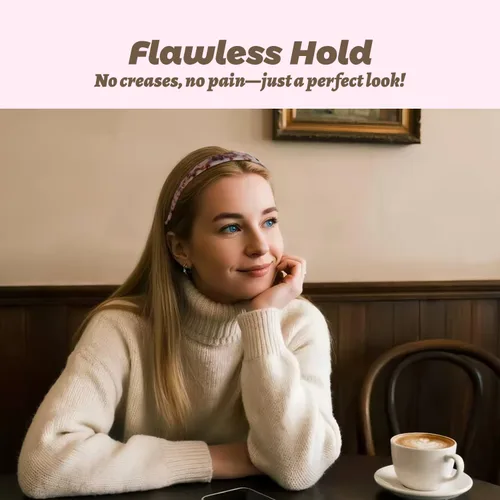 Vista 2 de Diademas de acetato para mujer - Diademas delgadas antideslizantes con dientes, diseño amigable con gafas, accesorios para el cabello estilo 90s