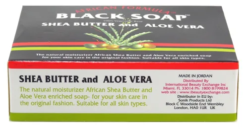 Vista 2 de African Formula Black Soap 3.5 onzas de manteca de karité y aloe vera (paquete de 2)
