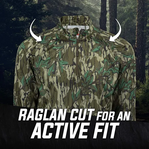 Vista 5 de Mossy Oak Camo - Camiseta de caza para hombre, ligera, con cremallera de 14