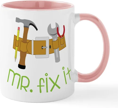 Vista 11 de CafePress Mr. Fix It - Taza de café de cerámica (11 oz), 11.0 fl oz Blanco
