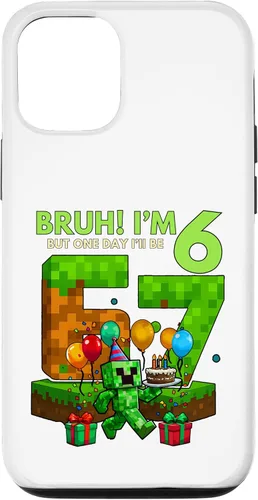 Vista 28 de Bruh I'm 6 But One-Day I'll Be 67 Retro 6th Birthday Kids Case for iPhone 17