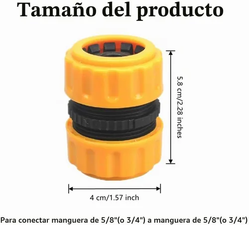 Vista 2 de Kit de reparación de manguera de jardín, extensor de conector de reparación de manguera duradero, conectores de manguera de agua de 3/4 pulgadas