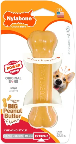 Vista 10 de Nylabone Power Chew Juguete masticable duradero con sabor, para perros extrapequeños, para masticadores agresivos, indestructibles, sabor tocino