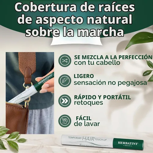 Vista 6 de Herbatint - Tinte para retoque de raíz negra, cobertura temporal de raíces grises