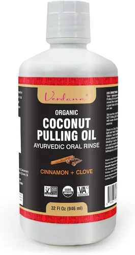 Vista 7 de Verdana Enjuague bucal con aceite orgánico – 16 onzas de canela y clavo – Enjuague de aceite de coco orgánico USDA para dientes y encías – Enjuague