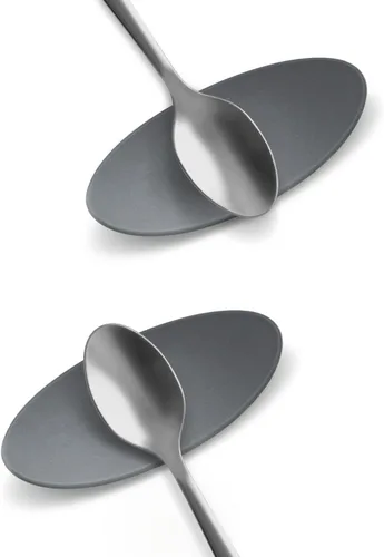 Vista 11 de Carrotez Soporte para cuchara de café de silicona, 2 piezas (0.2 x 1.6 x 3.74 pulgadas), soporte para cuchara flexible en forma de almendra
