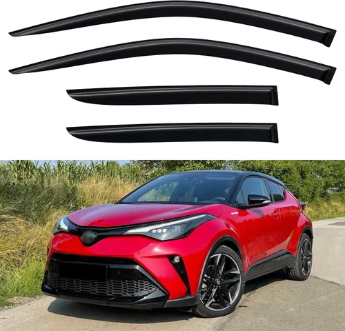 Vista 223 de YQAUTEC - Viseras para ventana, protectores contra la lluvia, compatibles con Subaru WRX 2015-2021, deflectores de viento para ventanas, viseras