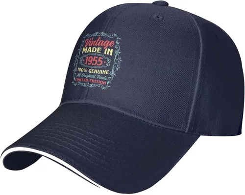 Vista 2 de Gorra de béisbol para hombre de 68 años, diseño vintage de 1955