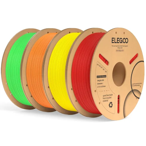 Vista 8 de ELEGOO Paquete de filamento PLA Plus negro 10KG, filamento para impresora 3D PLA+ resistente de 1.75mm precisión dimensional +/- 0.02mm, paquete