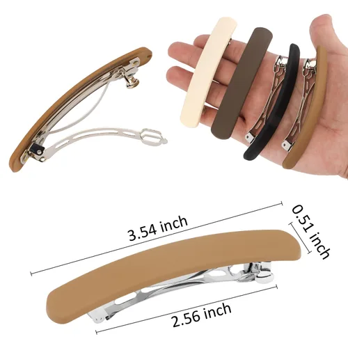 Vista 5 de ATODEN Pinzas para el cabello, 4 pasadores franceses mate neutros para cabello fino y fino, horquillas para el cabello y accesorios para mujeres