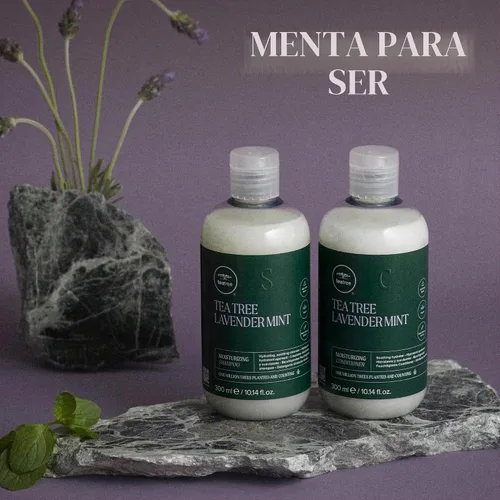 Vista 14 de Champú hidratante de lavanda y menta Tea Tree, hidrata + calma, para cabello grueso y seco