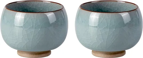 Vista 19 de KAMMAK Juego de 2 tazas de té pequeñas de porcelana de 6.7 onzas, tazas de té japonesas de cerámica para el hogar, fiesta, oficina, juego de té