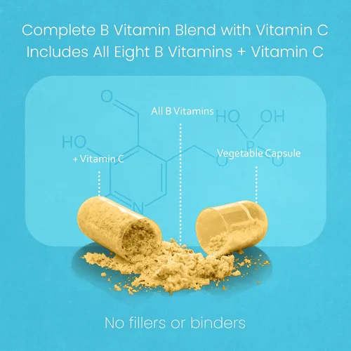 Vista 4 de NaturaLife Labs Complejo de vitamina B – Todas las vitaminas B, incluyendo activos B2, B6, B9 y B12 (metilcobalamina), más B1, B3, B5, B7 y vitamina
