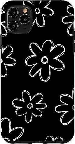 Vista 4 de Funda para iPhone 12 Mini con diseño de flores silvestres en blanco y negro