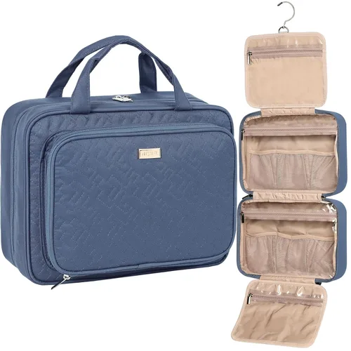 Vista 7 de NISHEL - Neceser de aseo colgante para viaje, organizador de maquillaje, estuche de maquillaje para accesorios de viaje, baño, ducha, Rosado