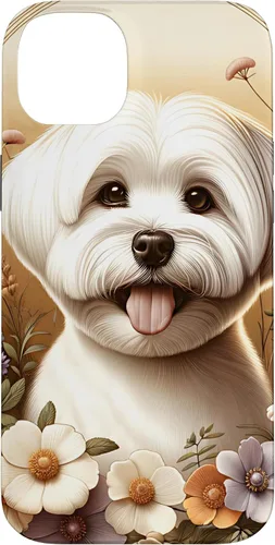Vista 15 de Maltese Dog Summer Wildflowers Artwork Case for iPhone 17