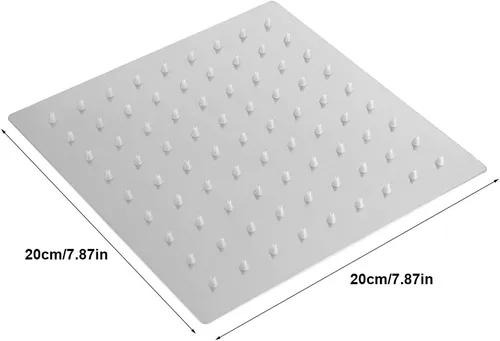 Vista 2 de Cabezal de ducha de lluvia contemporáneo, cabezal de ducha rectangular LED de acero inoxidable, masaje de lluvia superior, rociador superior LED