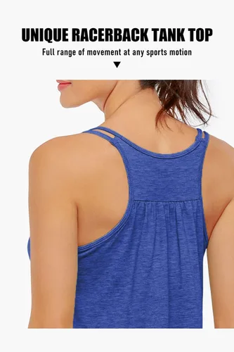Vista 4 de NEWMEEN Blevonh - Camiseta deportiva sin mangas para mujer, cuello redondo, tirantes delgados, espalda cruzada