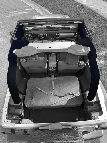 Vista 11 de Cubierta de Relleno de Neopreno para Barra Antivuelco Compatible con Jeep Wrangler JL de 2 Puertas 2018-2023 (NO 2024-2025) - Negro