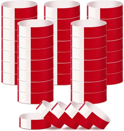Vista 9 de 500 pulseras de papel azul para eventos, impermeables, de neón, pulseras adhesivas de identificación de conciertos, bandas de mano para eventos