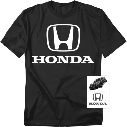 Vista 2 de Popfunk Honda Auto Logo Black T-Shirt